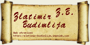 Zlatimir Budimlija vizit kartica